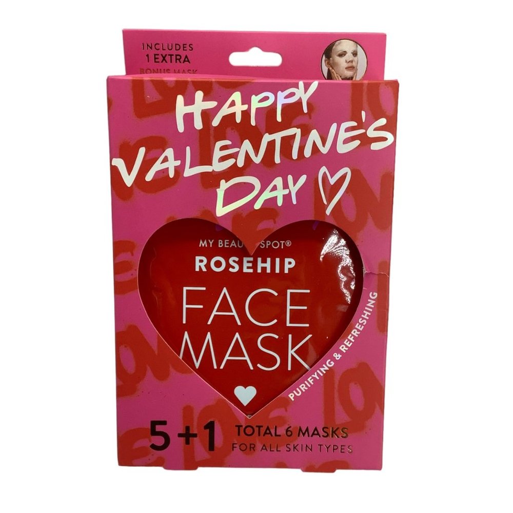 My‎ Beauty Spot Happy Valentine's Day Rosehip Face Masks 6 Included Purifying